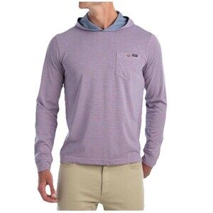 Johnnie-O Grimes Pull Over Striped Hoodie Size M